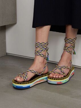 Chloe Lou Strappy Platform Sandals US 7 NWT 37 Summer Beach